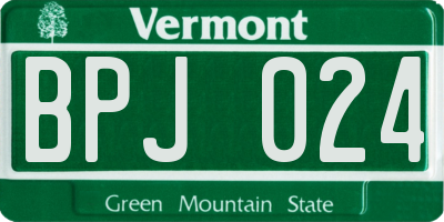 VT license plate BPJ024