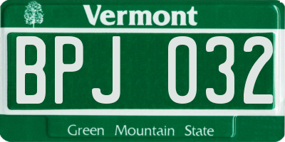VT license plate BPJ032