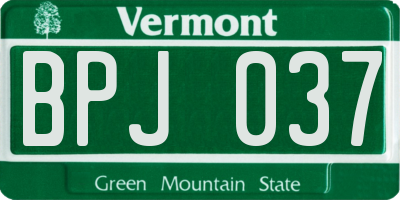 VT license plate BPJ037