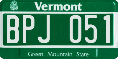 VT license plate BPJ051