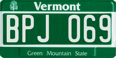 VT license plate BPJ069