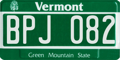 VT license plate BPJ082