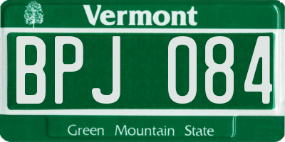 VT license plate BPJ084