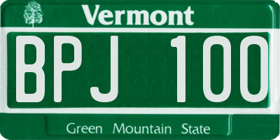 VT license plate BPJ100