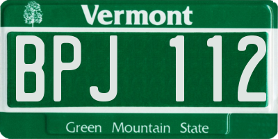 VT license plate BPJ112