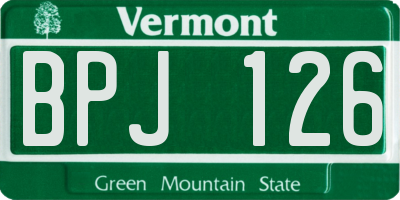 VT license plate BPJ126