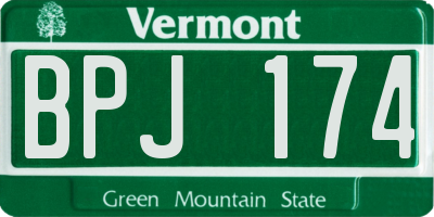 VT license plate BPJ174