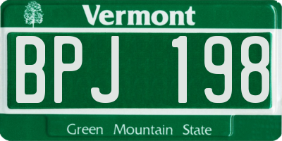 VT license plate BPJ198