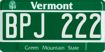 VT license plate BPJ222