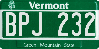 VT license plate BPJ232