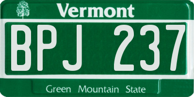 VT license plate BPJ237