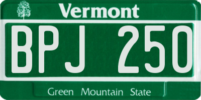 VT license plate BPJ250
