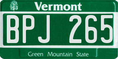 VT license plate BPJ265