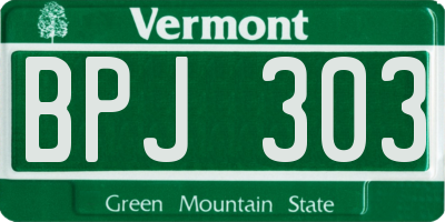 VT license plate BPJ303