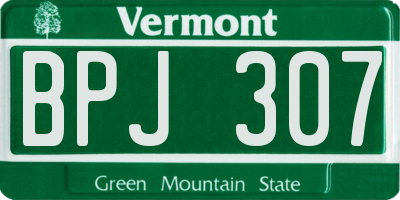 VT license plate BPJ307