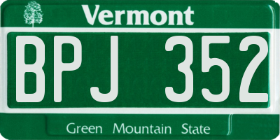 VT license plate BPJ352
