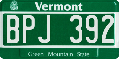 VT license plate BPJ392