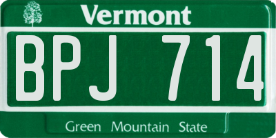 VT license plate BPJ714