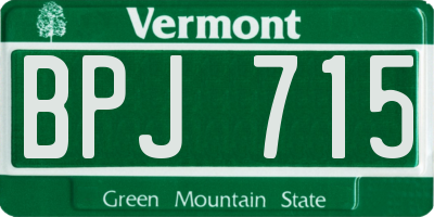 VT license plate BPJ715
