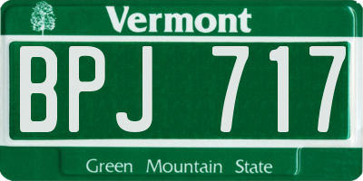 VT license plate BPJ717