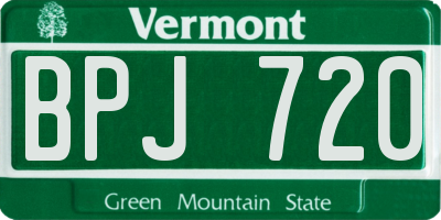 VT license plate BPJ720