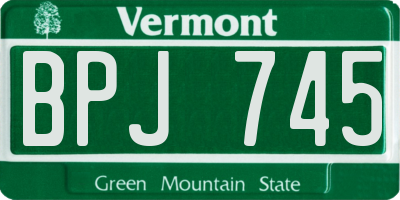 VT license plate BPJ745