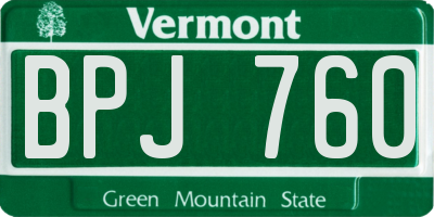VT license plate BPJ760