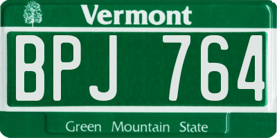 VT license plate BPJ764