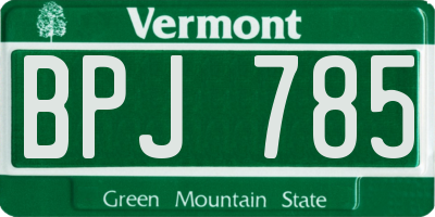 VT license plate BPJ785