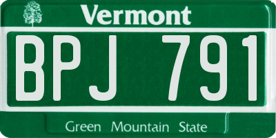 VT license plate BPJ791