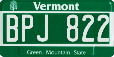 VT license plate BPJ822