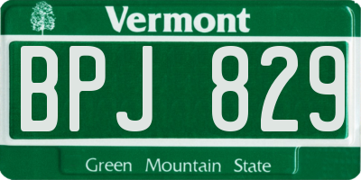 VT license plate BPJ829