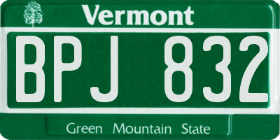 VT license plate BPJ832