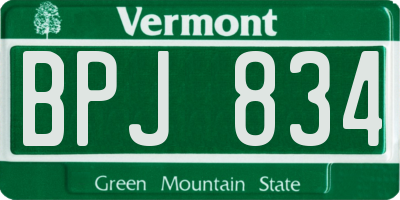 VT license plate BPJ834