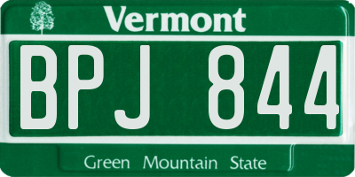 VT license plate BPJ844