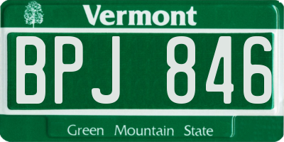 VT license plate BPJ846