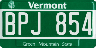 VT license plate BPJ854
