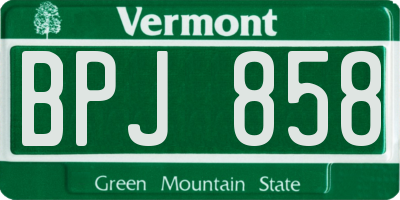 VT license plate BPJ858