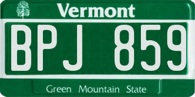 VT license plate BPJ859