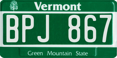 VT license plate BPJ867