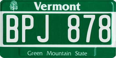 VT license plate BPJ878