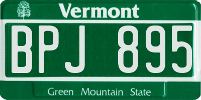VT license plate BPJ895