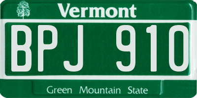 VT license plate BPJ910