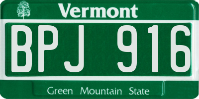 VT license plate BPJ916