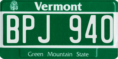 VT license plate BPJ940