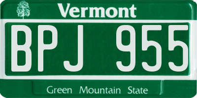 VT license plate BPJ955