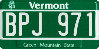 VT license plate BPJ971