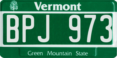 VT license plate BPJ973