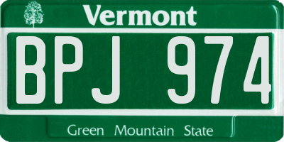 VT license plate BPJ974