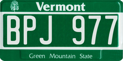 VT license plate BPJ977